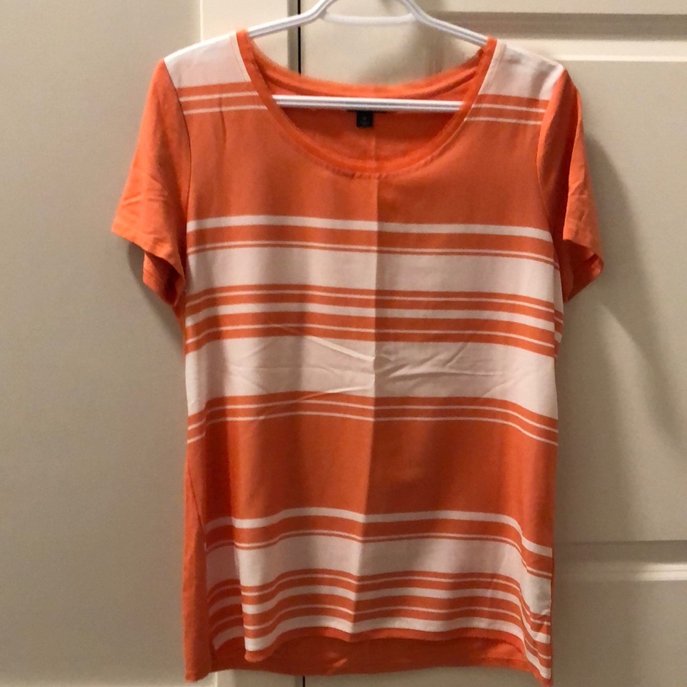 Tommy Hilfiger orange/white t-shirt size medium